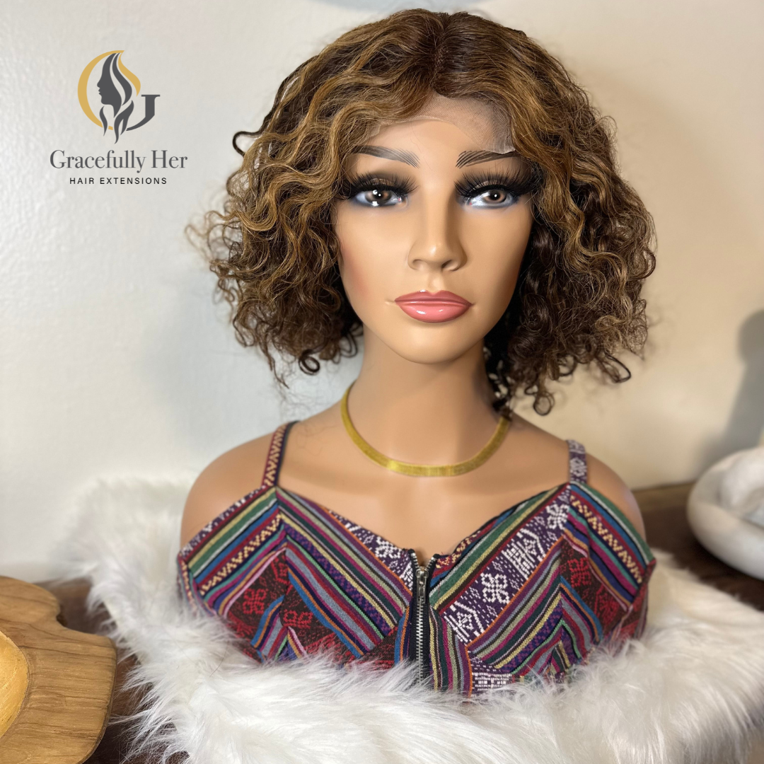 GRACEFULLY HER OMBRE BOB SHORT LOOSE WAVE HUMAN HAIR WIG