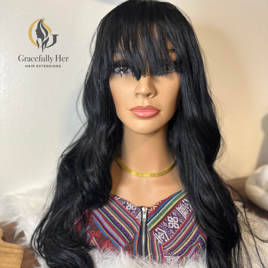 GRACEFULLY HER BLACK BODYWAVE WIG WITH BANG